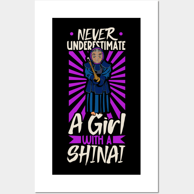 Never underestimate a girl with shinai - Kendo Wall Art by Modern Medieval Design
